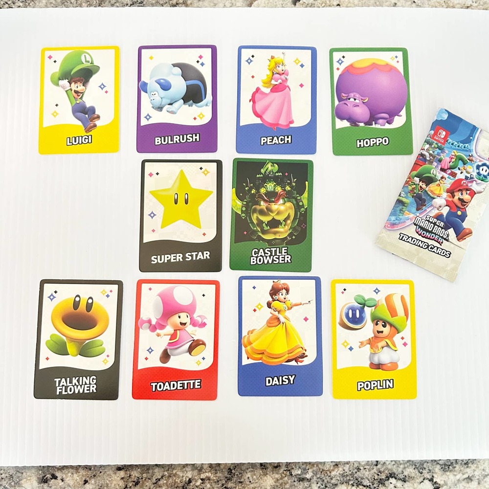 Super Mario Wonder Trading Card Lot of 10 MINT Castle Bowser Super Star